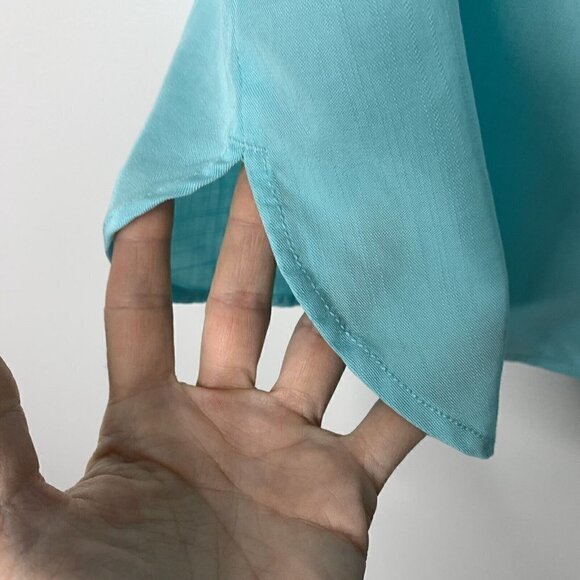 Soft Surroundings Tunic Georgica Blue Top 100% Tencel Size S - Picture 3 of 12